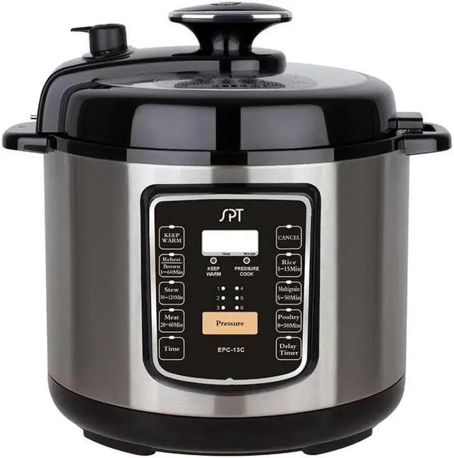 Alt view image 3 of 3 - 6.5-Quart Stainless Steel Electric Pressure Cooker with Quick Release Button