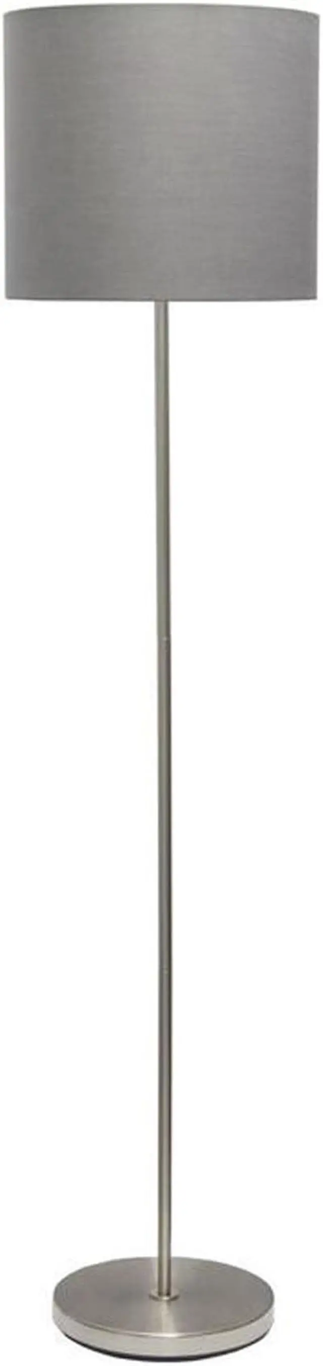 Alt view image 14 of 20 - Simple Designs Brushed NIckel Drum Shade Floor Lamp, Gray