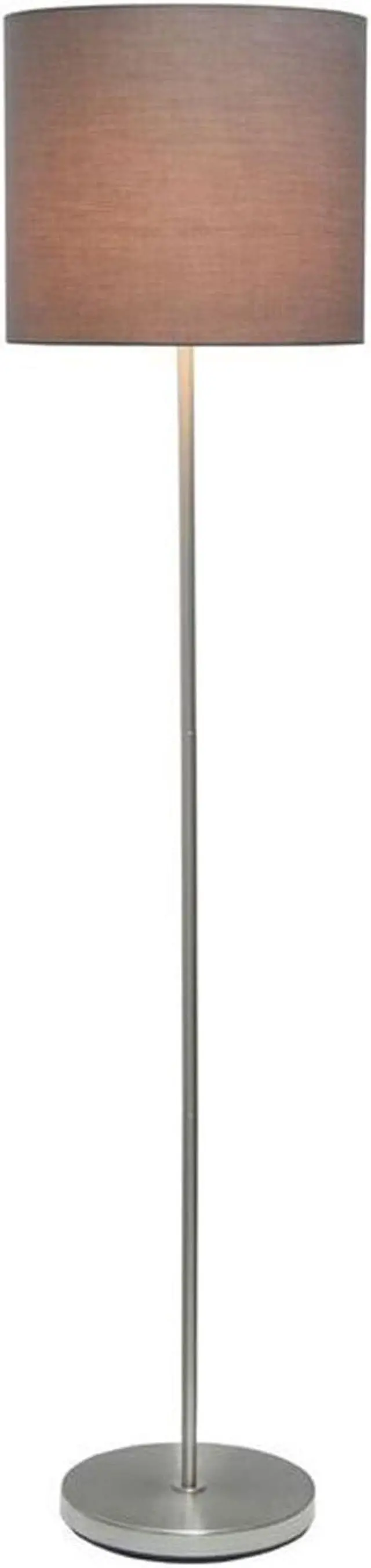 Alt view image 15 of 20 - Simple Designs Brushed NIckel Drum Shade Floor Lamp, Gray
