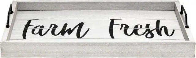 Alt view image 15 of 20 - Elegant Designs Decorative Wood Serving Tray w/ Handles, 15.50" x 12", "Farm Fresh" HG2000-GFF