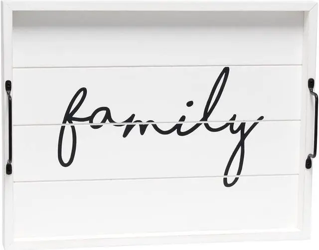 Alt view image 8 of 20 - Elegant Designs Decorative Wood Serving Tray w/ Handles, 15.50" x 12", "Family" HG2000-WFM