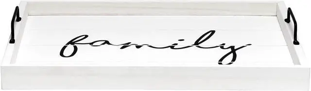 Alt view image 9 of 20 - Elegant Designs Decorative Wood Serving Tray w/ Handles, 15.50" x 12", "Family" HG2000-WFM