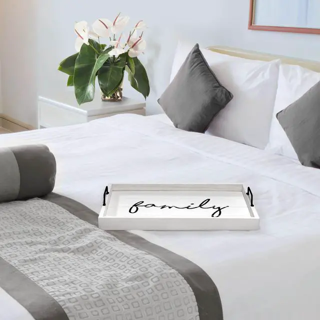 Alt view image 11 of 20 - Elegant Designs Decorative Wood Serving Tray w/ Handles, 15.50" x 12", "Family" HG2000-WFM