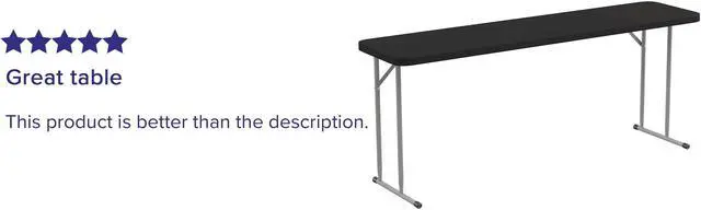 Alt view image 9 of 20 - 70.8 Inch Black Plastic Folding Training Table