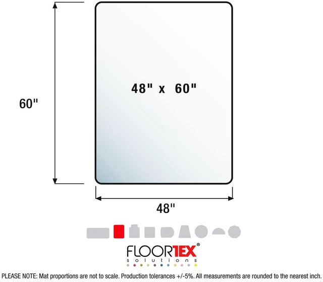 Alt view image 9 of 9 - Cleartex® Enhanced Polymer Rectangular Chair Mat with Anti-Slip Backing for Hard Floors - 48" x 60" FRECO124860AEP
