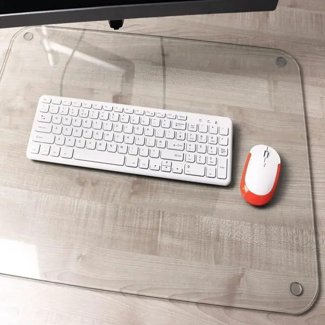 Alt view image 3 of 17 - Desktex Glaciermat Glass Desk Pad - 24" Width x 19" Depth - Clear FLRFCDE1924G