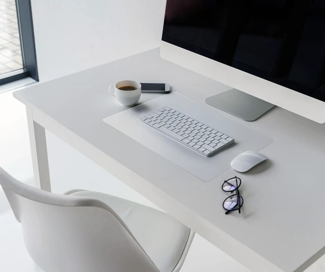 Alt view image 2 of 10 - Floortex Table Protection Mat Desktex Pack of 4 Vinyl Rectangular Desk Pads - 17" x 22"
