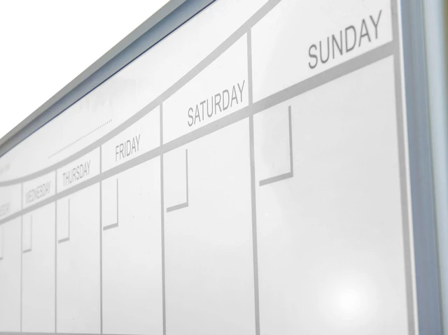 Alt view image 4 of 6 - viztex lacquered steel magnetic monthly planner dry erase board, aluminum frame, 36" x 24"