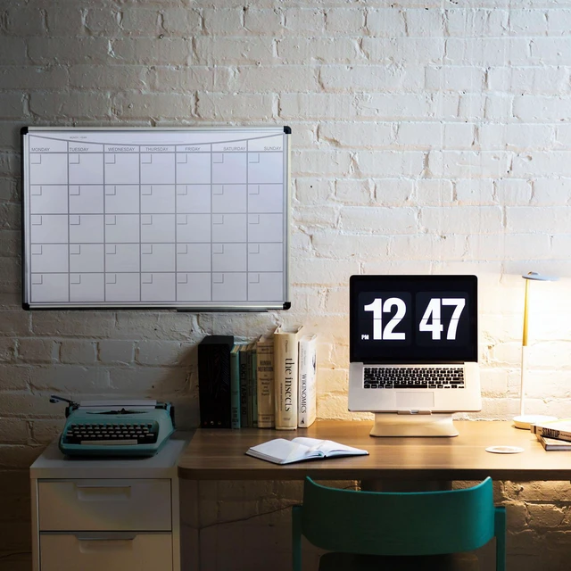 Alt view image 2 of 6 - viztex lacquered steel magnetic monthly planner dry erase board, aluminum frame, 36" x 24"