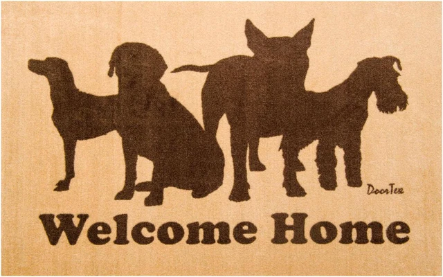 Main image of Floortex Home / Office Decor Pad / Carpet Doortex Welcome Dog Design Door Mat - 24" x 39"