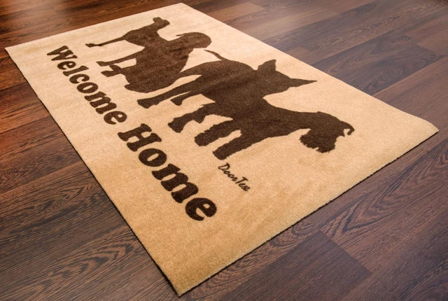 Alt view image 2 of 2 - Floortex Home / Office Decor Pad / Carpet Doortex Welcome Dog Design Door Mat - 24" x 39"
