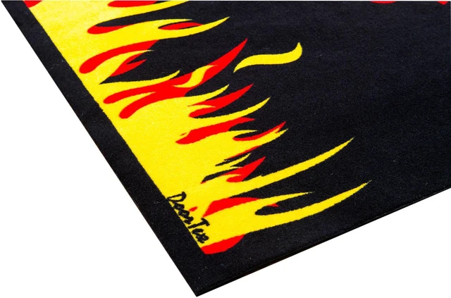 Alt view image 3 of 9 - Floortex Home / Office Decor Pad / Carpet Doortex Flame Design Fire Retardant BBQ Mat - 39" x 60"
