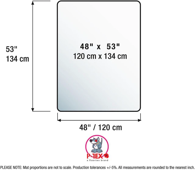 Alt view image 6 of 8 - Floortex Indoor Floor Protection Pad P-Tex Polycarbonate Dog Crate Floor Protector - 48" x 53"