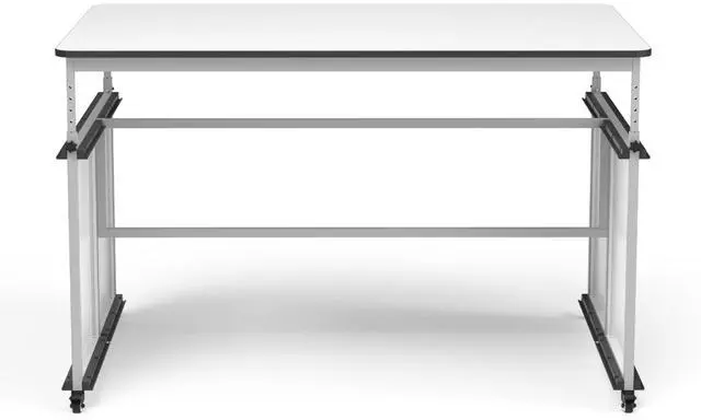 Alt view image 3 of 7 - Luxor MBS Classroom Science Lab Makerspace Table - Rectangular - 60.25 x 39.25 x 38 - White Top, Gray Base/Legs  DTTB001