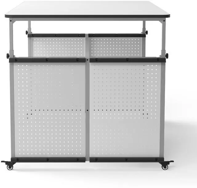 Alt view image 7 of 7 - Luxor MBS Classroom Science Lab Makerspace Table - Rectangular - 60.25 x 39.25 x 38 - White Top, Gray Base/Legs  DTTB001