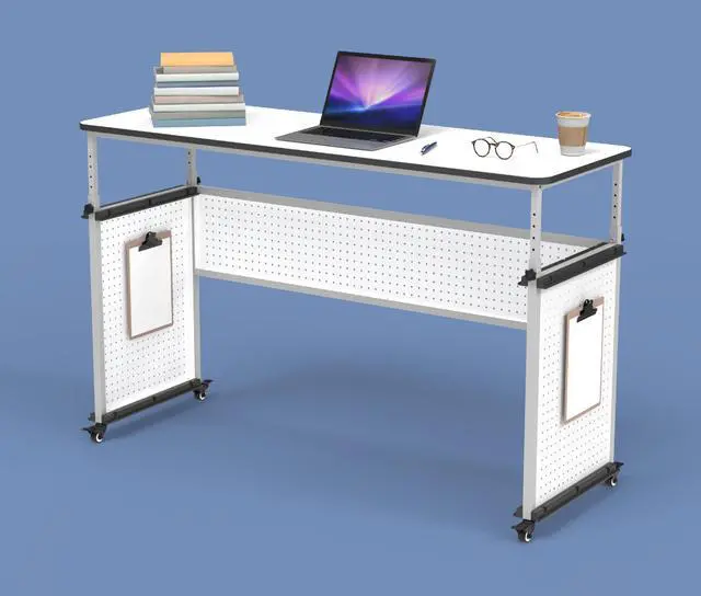 Alt view image 6 of 7 - Luxor Modular Teacher's Desk - 60.25 x 21 x 32 to 38 - White  DTTB002