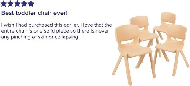 Alt view image 12 of 20 - 4 Pack Natural Plastic Stackable School Chair with 13.25" Seat Height