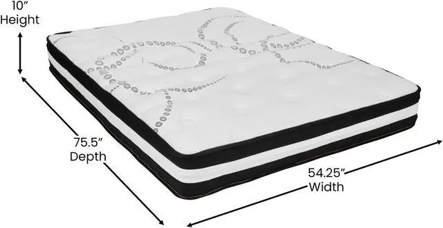 Alt view image 7 of 20 - Brighton Full Size Tufted Upholstered Platform Bed in Light Gray Fabric with 10 Inch CertiPUR-US Certified Pocket Spring Mattress