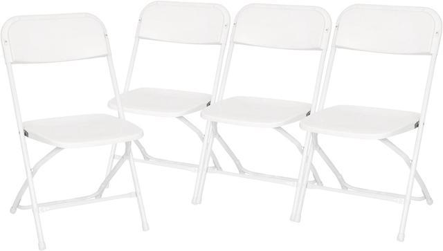 Flash Furniture Hercules Series 4 Pack White Plastic Folding