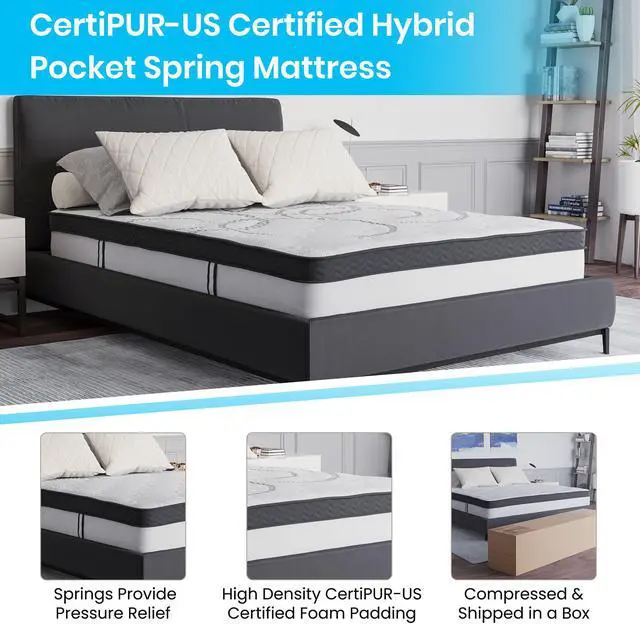 Alt view image 4 of 20 - Riverdale Full Size Tufted Upholstered Platform Bed in Light Gray Fabric