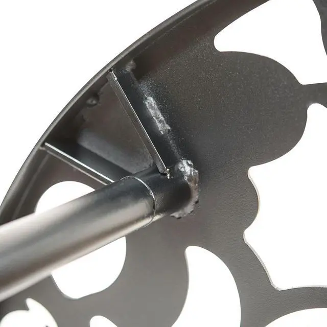 Alt view image 18 of 20 - LeisureMod Devon Tree Design Glass Top Aluminum Base Indoor Outdoor Bistro Dining Table, Black