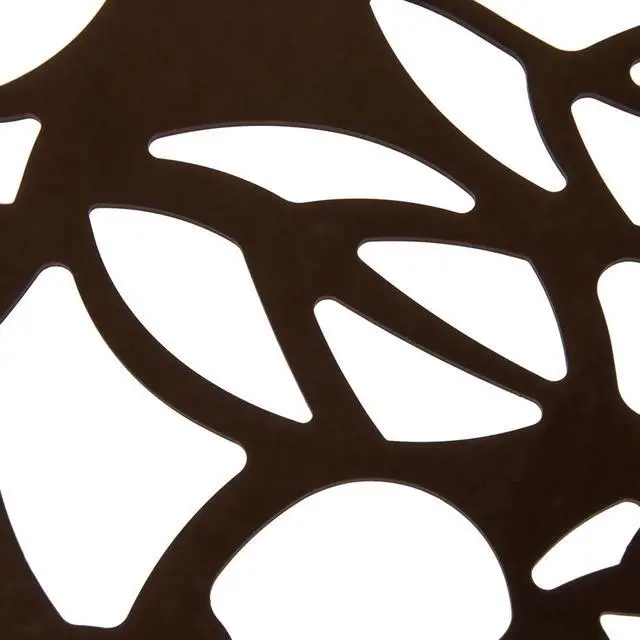 Alt view image 16 of 20 - LeisureMod Devon Tree Design Glass Top Aluminum Base Indoor Outdoor Bistro Dining Table, Brown