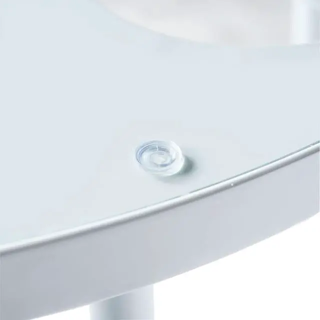 Alt view image 17 of 20 - LeisureMod Devon Tree Design Glass Top Aluminum Base Indoor Outdoor Bistro Dining Table, White