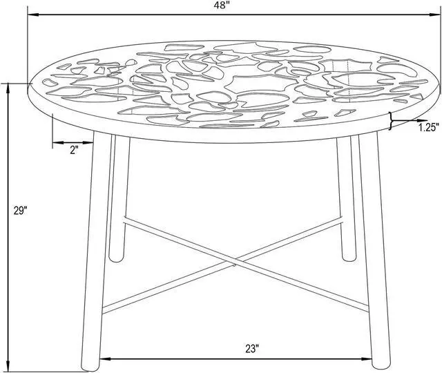 Alt view image 18 of 20 - LeisureMod Devon Tree Design Glass Top Aluminum Base Indoor Outdoor Dining Table, Brown