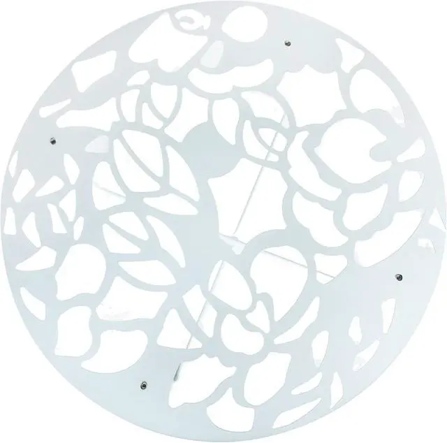 Alt view image 15 of 20 - LeisureMod Devon Tree Design Glass Top Aluminum Base Indoor Outdoor Dining Table, White