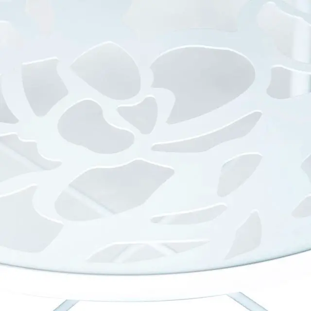 Alt view image 16 of 20 - LeisureMod Devon Tree Design Glass Top Aluminum Base Indoor Outdoor Dining Table, White