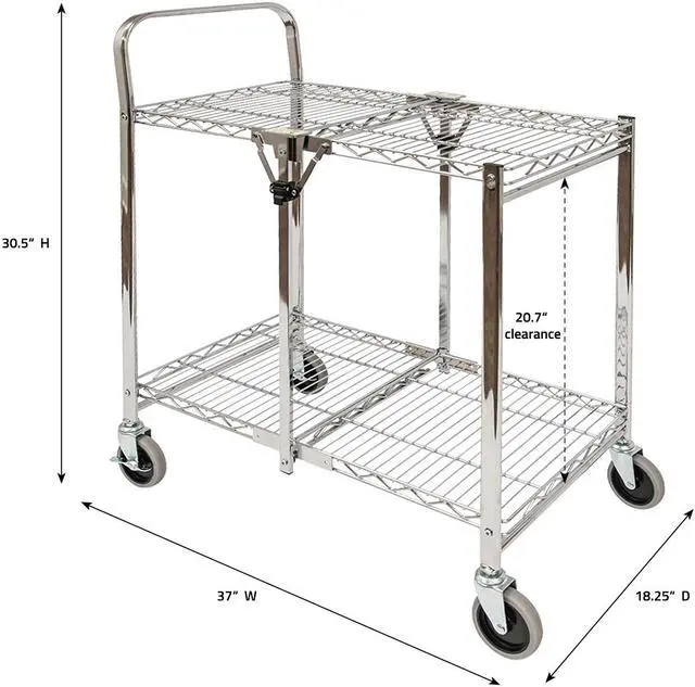 Alt view image 14 of 20 - WSCC-2 - Two-Shelf Collapsible Wire Utility Cart