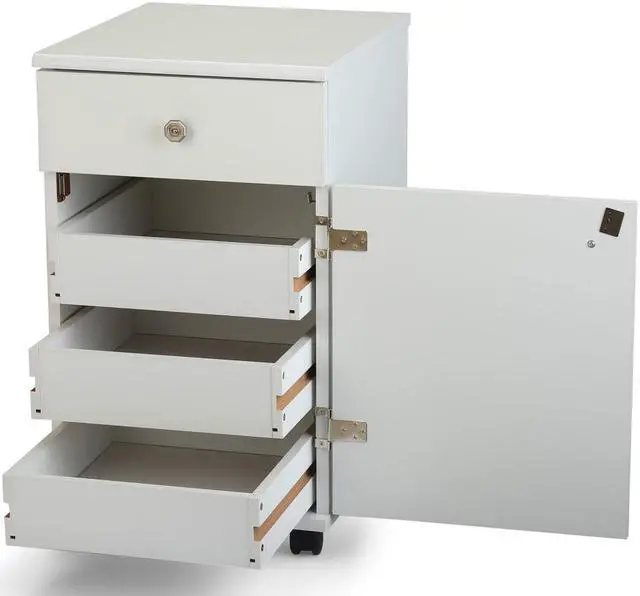 Alt view image 2 of 8 - Kangaroo Bandicoot II Sewing Machine Cabinet with 3-Position Hydraulic Lift and Locking Casters - Ash White
