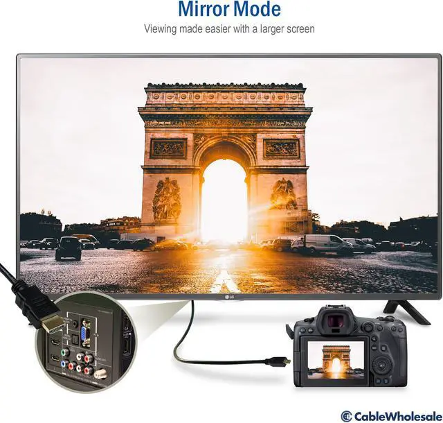 Alt view image 7 of 7 - Cable Wholesale HDMI to Micro HDMI Cable High Speed w/ Ethernet - 15 ft