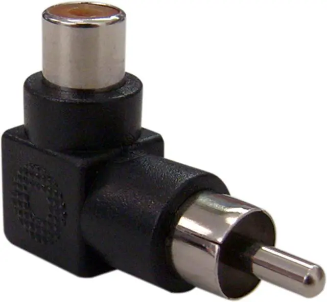 Main image of Cable Wholesale RCA Right Angle Adapter RCA Female to RCA Male 90 Degree Elbow