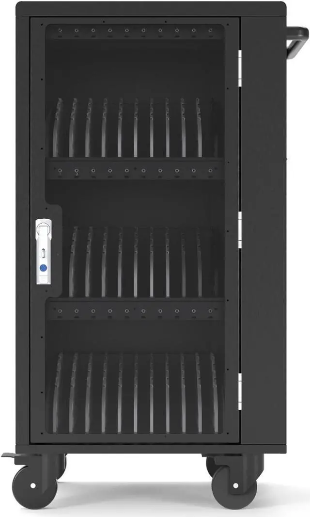 Alt view image 2 of 11 - Luxor Indoor Office Storage Rolling Casters 30- Laptop / Tablet / iPads  USB-C Charging Cart