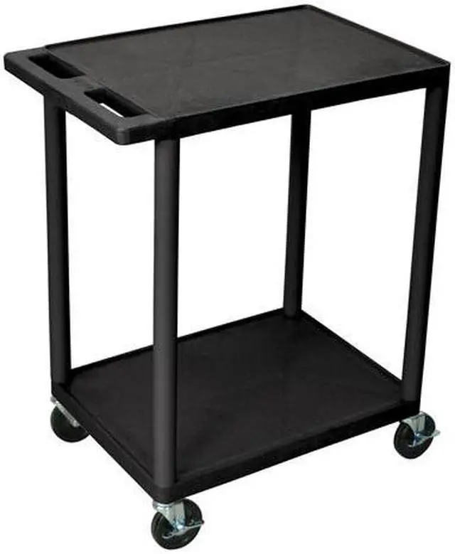 Main image of Luxor HE32-B 2 Shelves Multipurpose Storage Plastic Utility Cart - Black