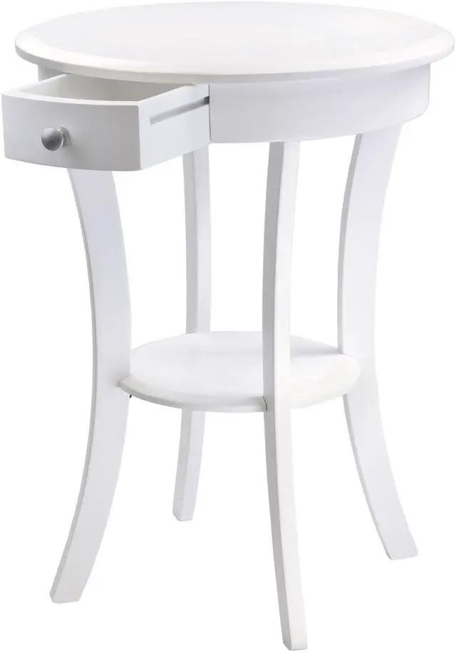Alt view image 2 of 13 - Sasha Round Accent Table In White By Winsome