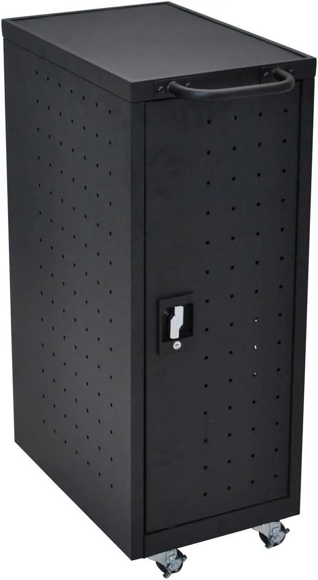 Main image of Luxor Black 12 Laptop Charging Cart Includes Electrical Outlets