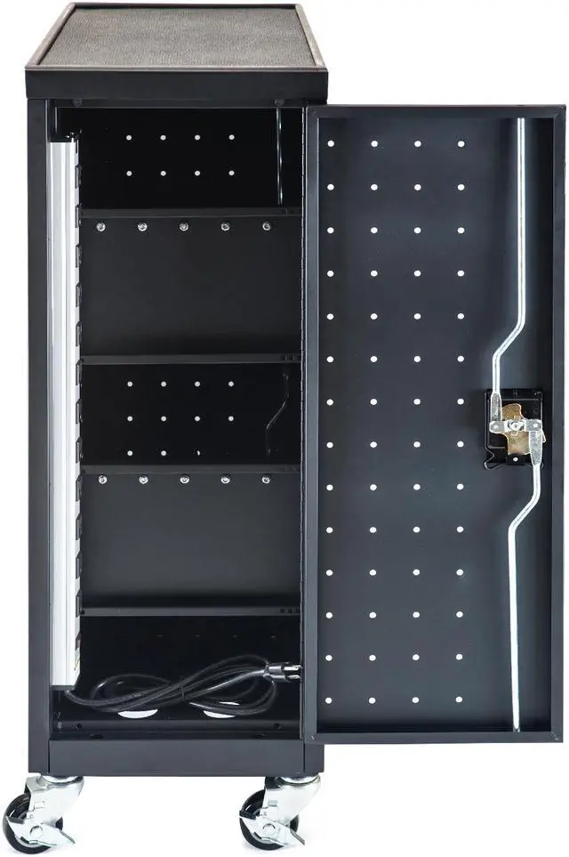 Alt view image 7 of 19 - Luxor Black 12 Laptop Charging Cart Includes Electrical Outlets