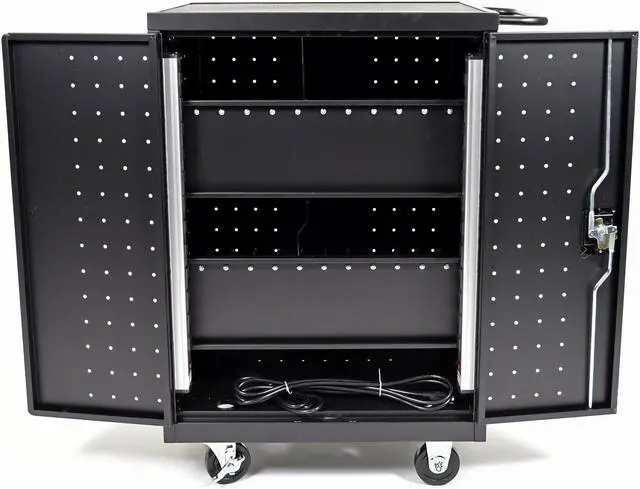 Alt view image 5 of 17 - Luxor Black 24 Laptop Computer Charging Cart