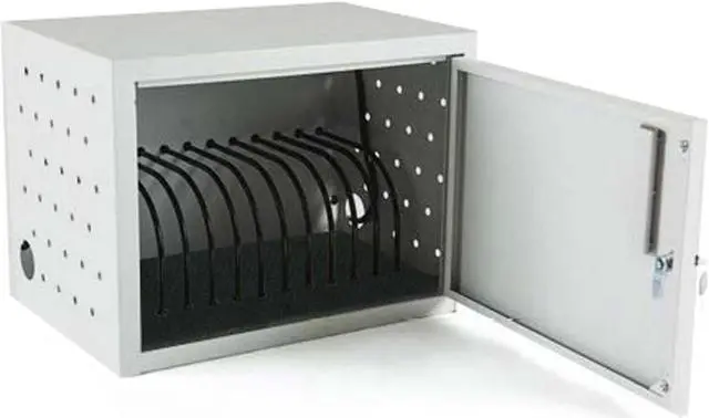 Alt view image 9 of 12 - Luxor Classroom Library Office 12 Tablet Wall / Desk Charging Box, Stores up to 12 Mobile Devices