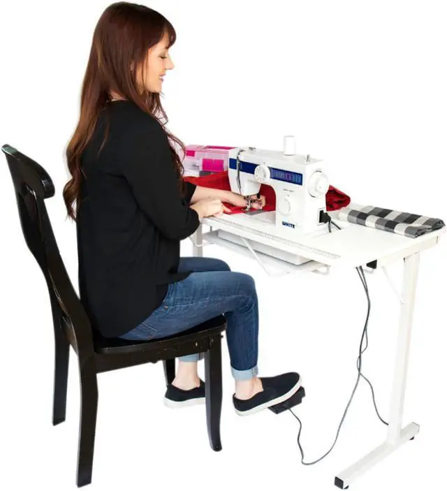 Alt view image 4 of 8 - Sewingrite Foldable Sewing Craft Hobby Utility Table - White