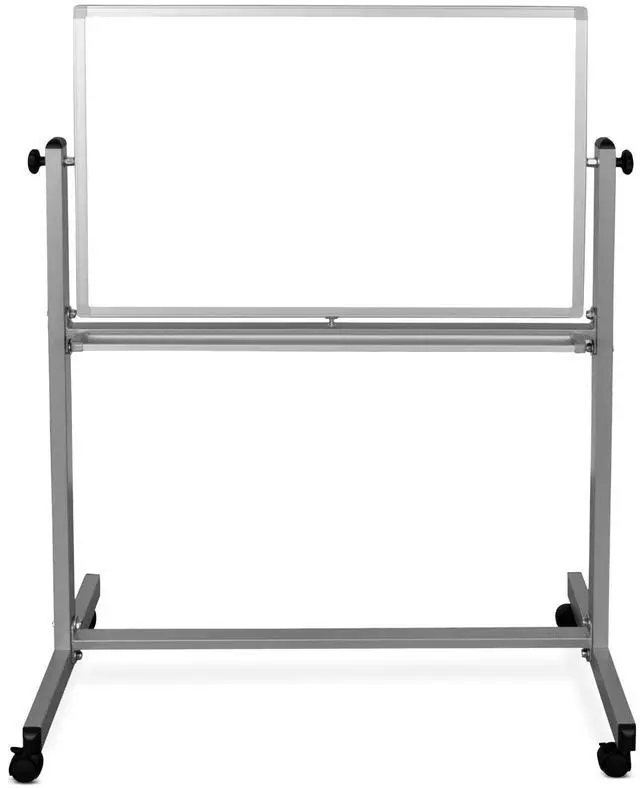Alt view image 6 of 7 - Luxor MB3624WW Mobile Magnetic Whiteboard - 36" x 24" - White Surface, Silver Aluminum Frame