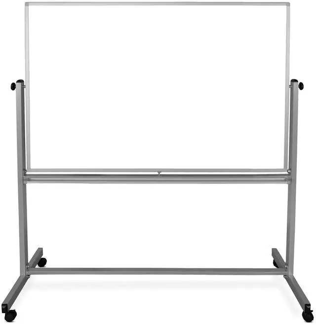 Alt view image 3 of 10 - Luxor Mobile Magnetic Whiteboard - 60" x 40" - White Surface - Silver Aluminum Frame  MB6040WW