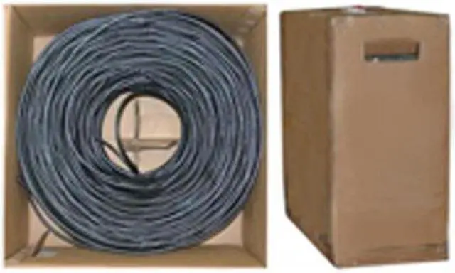 Main image of Cable Wholesale RG6 Coaxial Cable Quad-Shielded 18AWG 1000 ft Pullbox - Solid Black