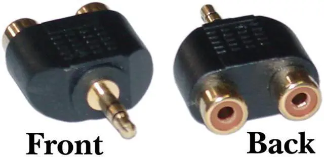Main image of Cable Wholesale RCA to Stereo adapter 2 x RCA Female / 1 x 3.5mm Stereo Male