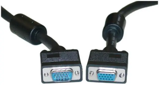 Main image of Offex SVGA Extension Cable with Ferrites, HD15 Male to HD15 Female, Coaxial Construction, Double Shielded, 10 foot - Black