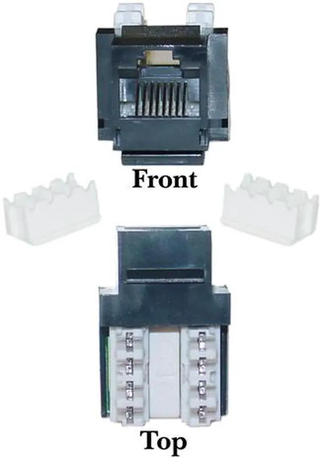 Alt view image 2 of 4 - Cable Wholesale Cat 5e Keystone Jack, RJ45 Female to 110 Punch Down - Black