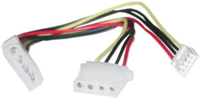 Main image of Cable Wholesale 4 Pin Molex to Floppy and 4 Pin Molex Power Y Cable, 5.25 inch Male to 5.25 inch Female and 3.5 inch Female, 8 inch
