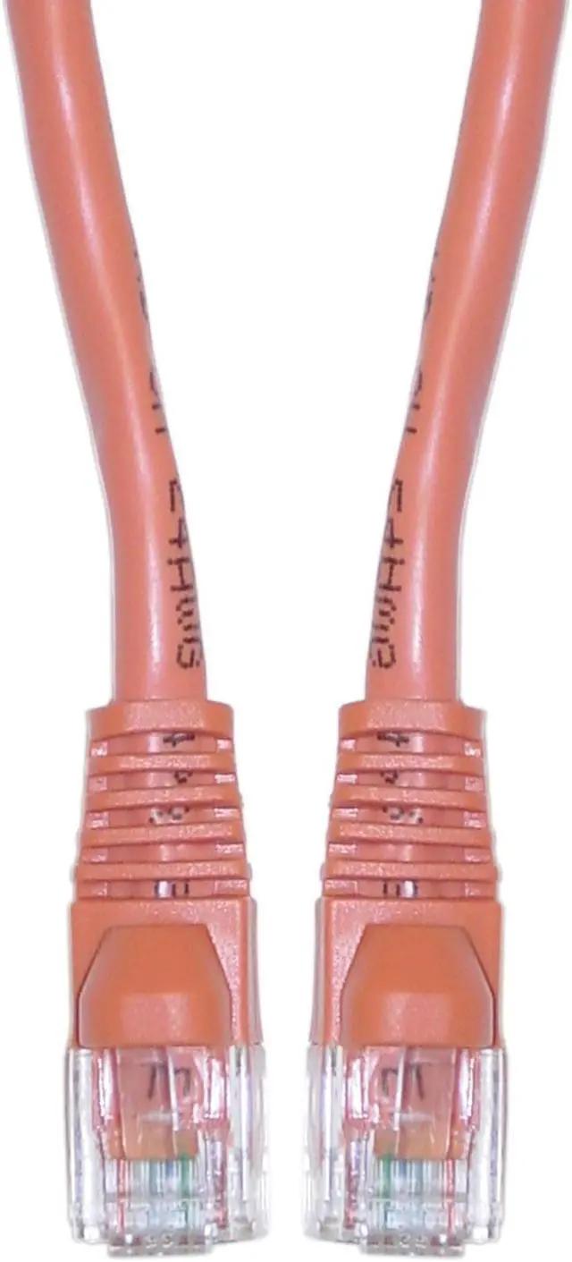 Main image of Cat 5e Ethernet Crossover Cable, Snagless/Molded Boot, 3 foot - Orange
